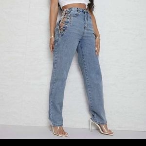 Blue chain jeans